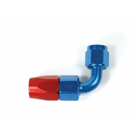 SPEEDFX HOSE ENDS Full Swivel; -4AN; 90 Degree; Anodized; Black; Aluminum; Single 510490BK